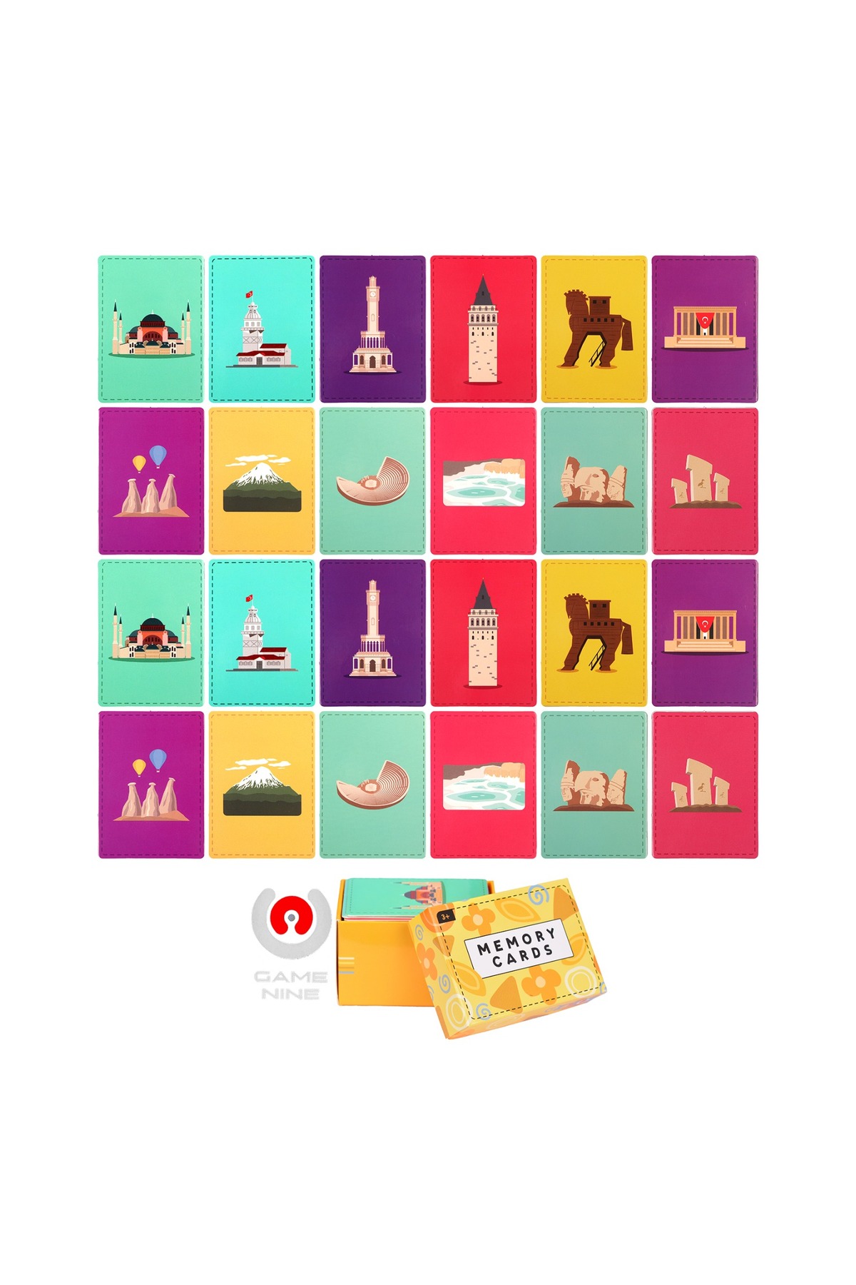 GameNine Şehir Simgeleri Eşleştirme Hafıza Ve Zeka Kartları 12 Çift , Okul Öncesi Eşleştirme Kartları fotoğrafı 7 (önizleme)