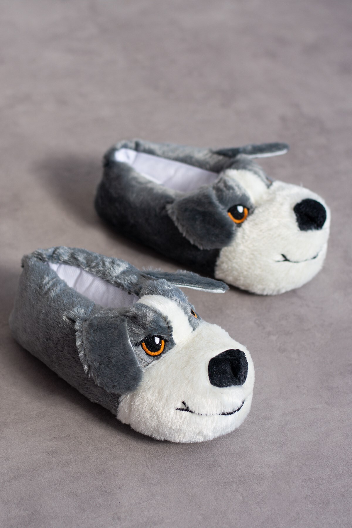 AlbiShoes Sevimli Köpek Hayvan Figürlü Peluş Yumuşak Taban Ev Botu Kışlık Hayvanlı Ev Panduf (30-40) görsel 4