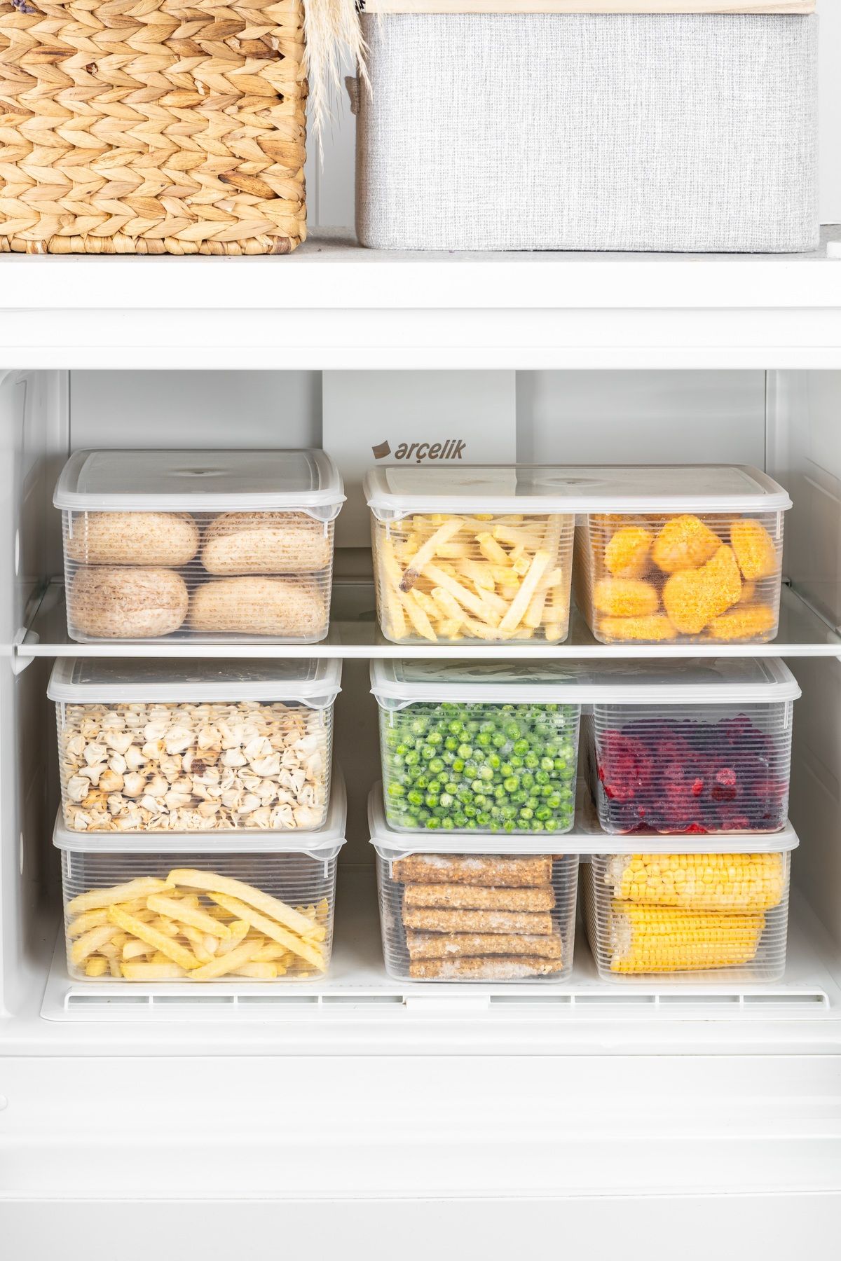 BRAMBLE LIFE-4.5 Lt 2 Compartment Rectangular Food Pulses Storage Container Set 4
