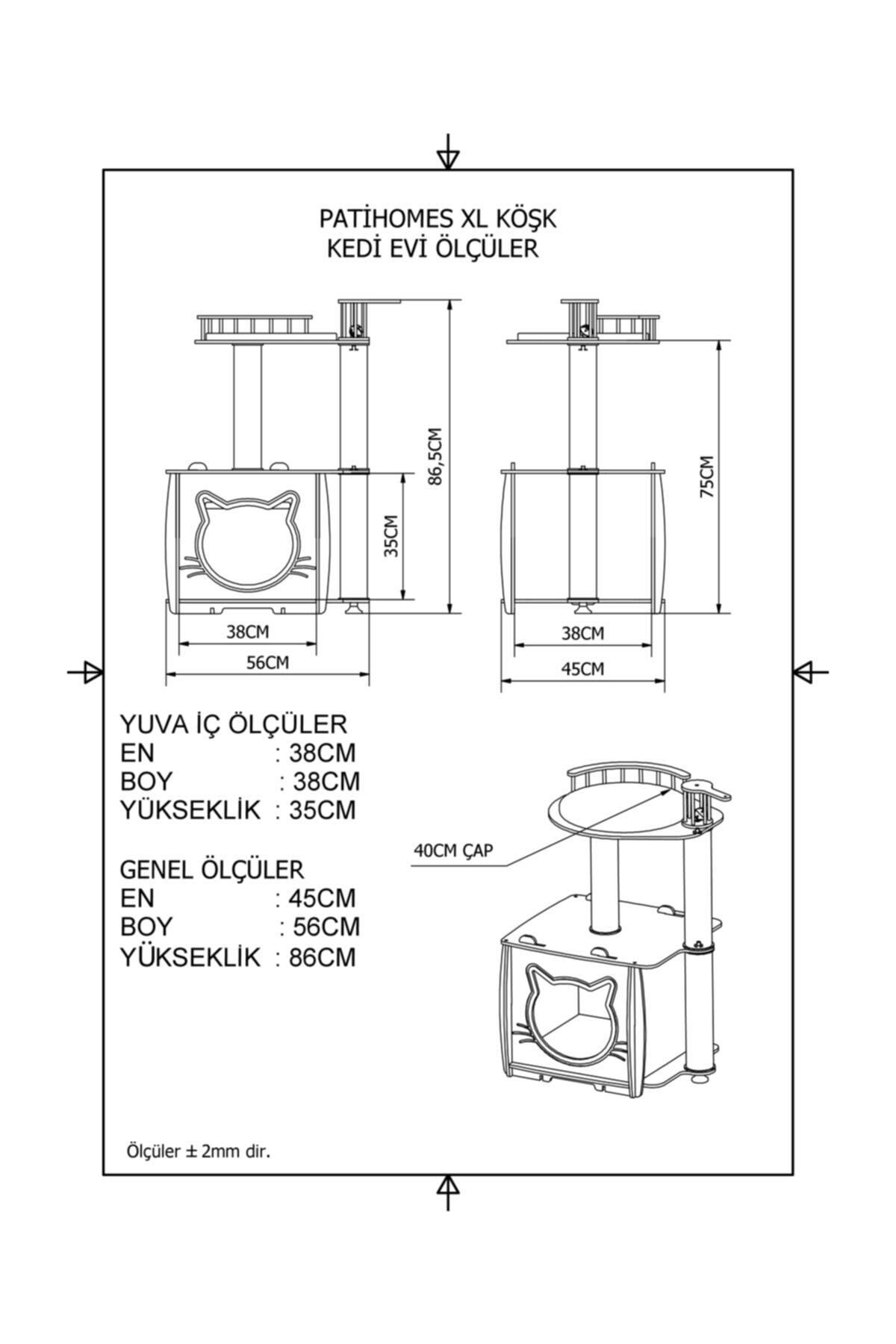 Patihomes-Gray Pro Pavilion Storey Scratch Cat House 3