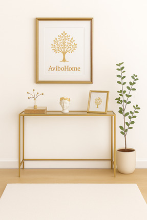 Home Merlin Gold Dresuar Kahve Köşesi Modern Konsol 100 cm Şeffaf Cam