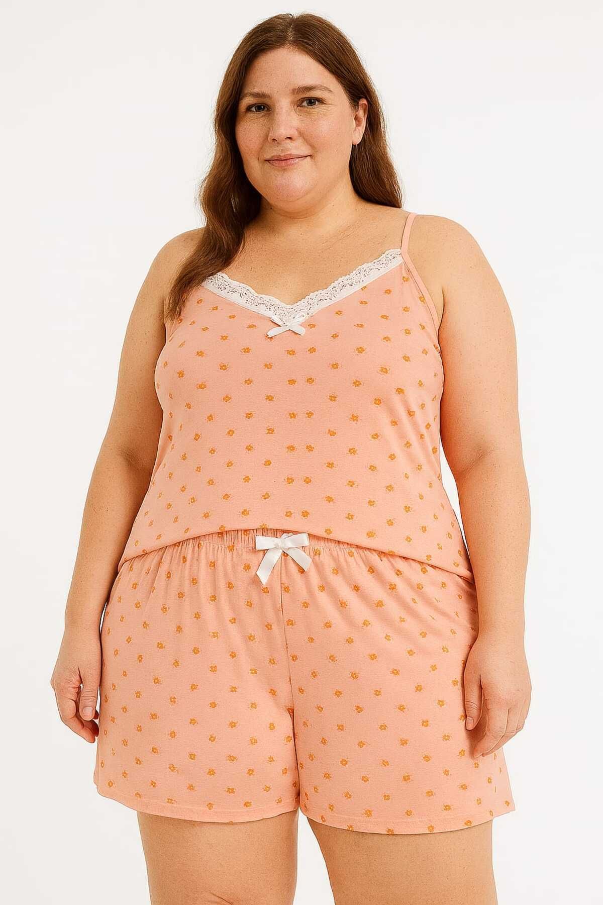 MODA-Women's Plus Size Drawstring Top and Shorts Bottom Pajamas - Loose Fit - Sizes in Product Description 4