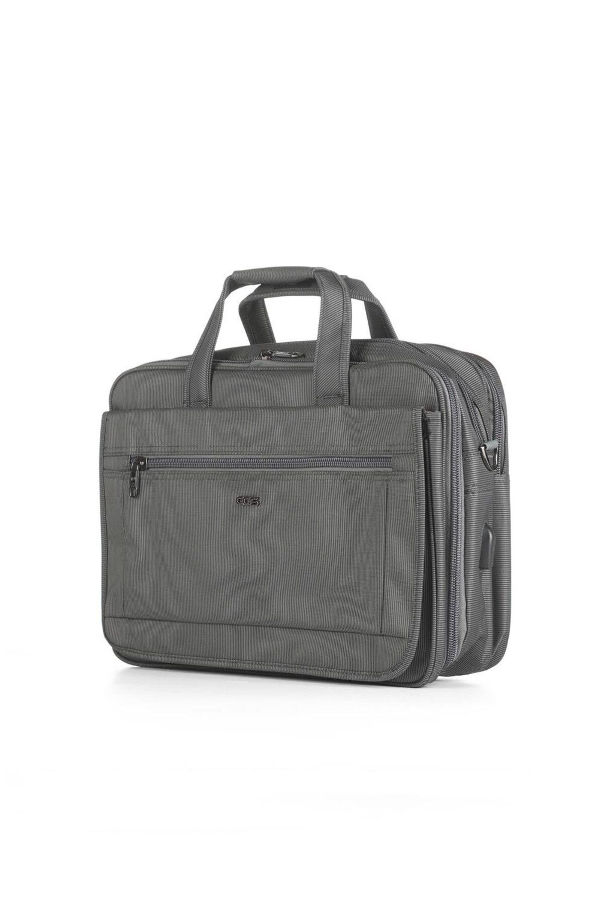 ÇÇS-71243 Unisex Gray Briefcase and Laptop Bag - Ccs-71243-Grey 2