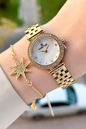Daniel Klein Gold Renk 28 Mm Kadın Kol Saati ve Bileklik