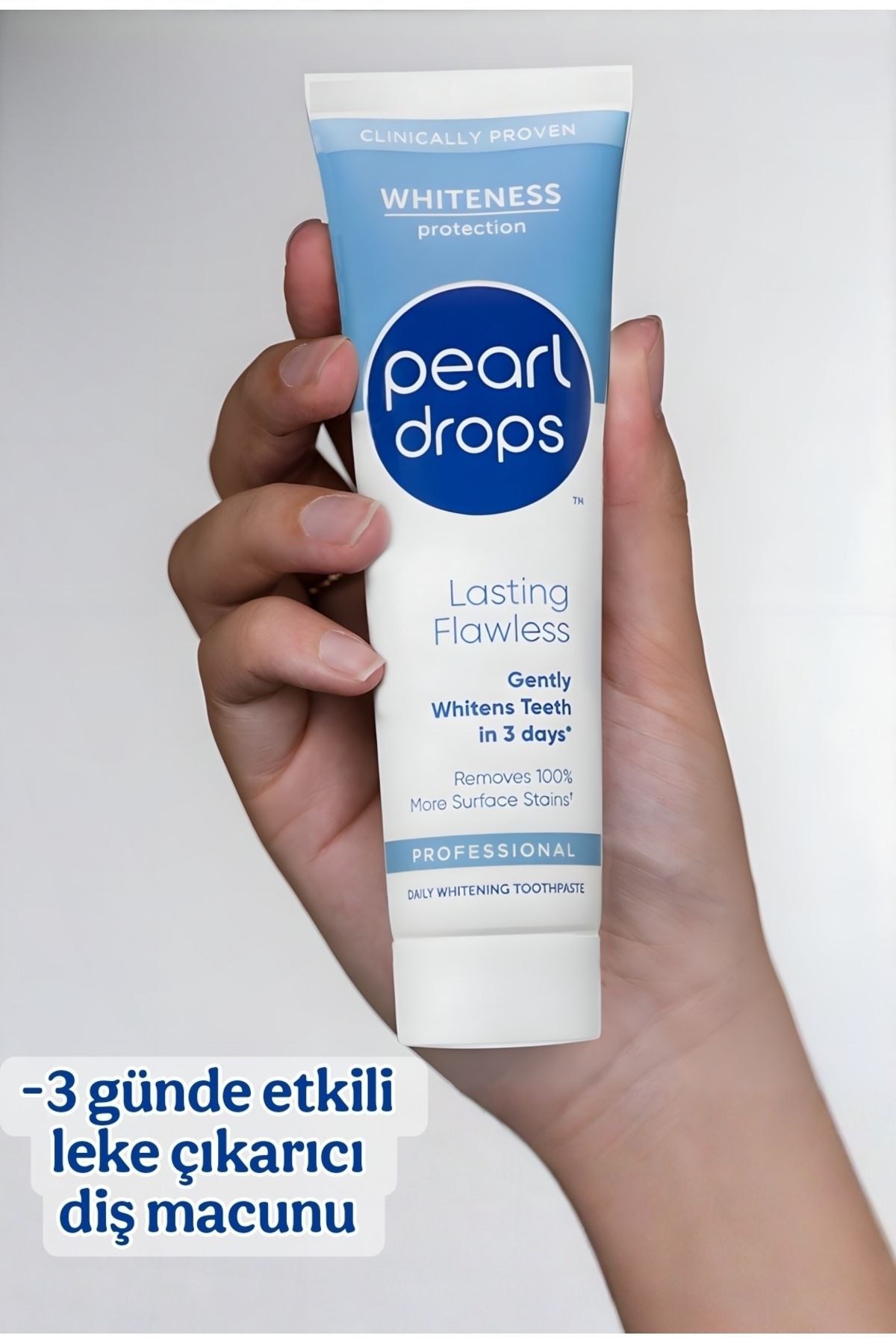 Pearl Drops-لاستينج - قطعتان - مع الكالسيوم، خاصية مضادة للشيخوخة، مزيل العيوب، معجون أسنان مبيض فعال في 3 أيام 75 مل 4