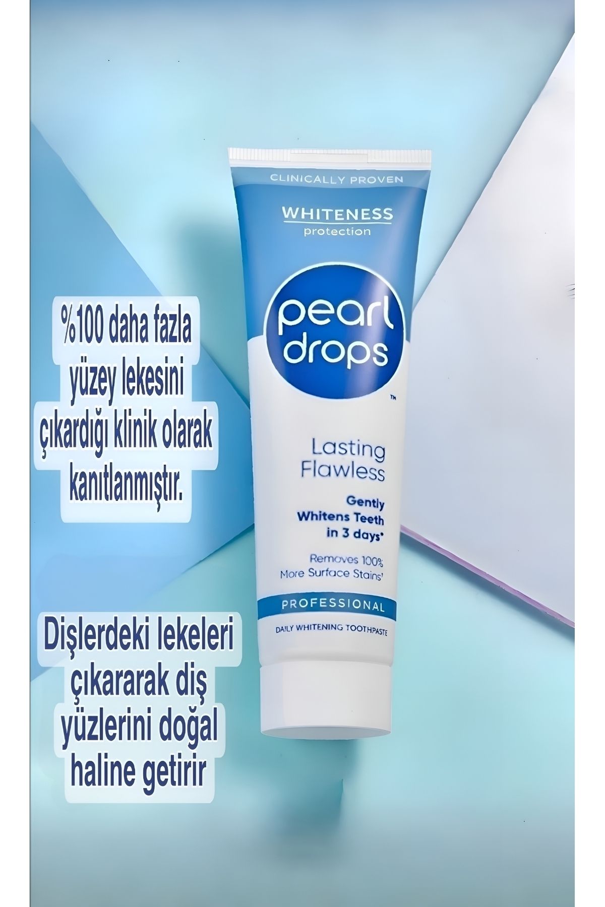 Pearl Drops-لاستينج - قطعتان - مع الكالسيوم، خاصية مضادة للشيخوخة، مزيل العيوب، معجون أسنان مبيض فعال في 3 أيام 75 مل 8
