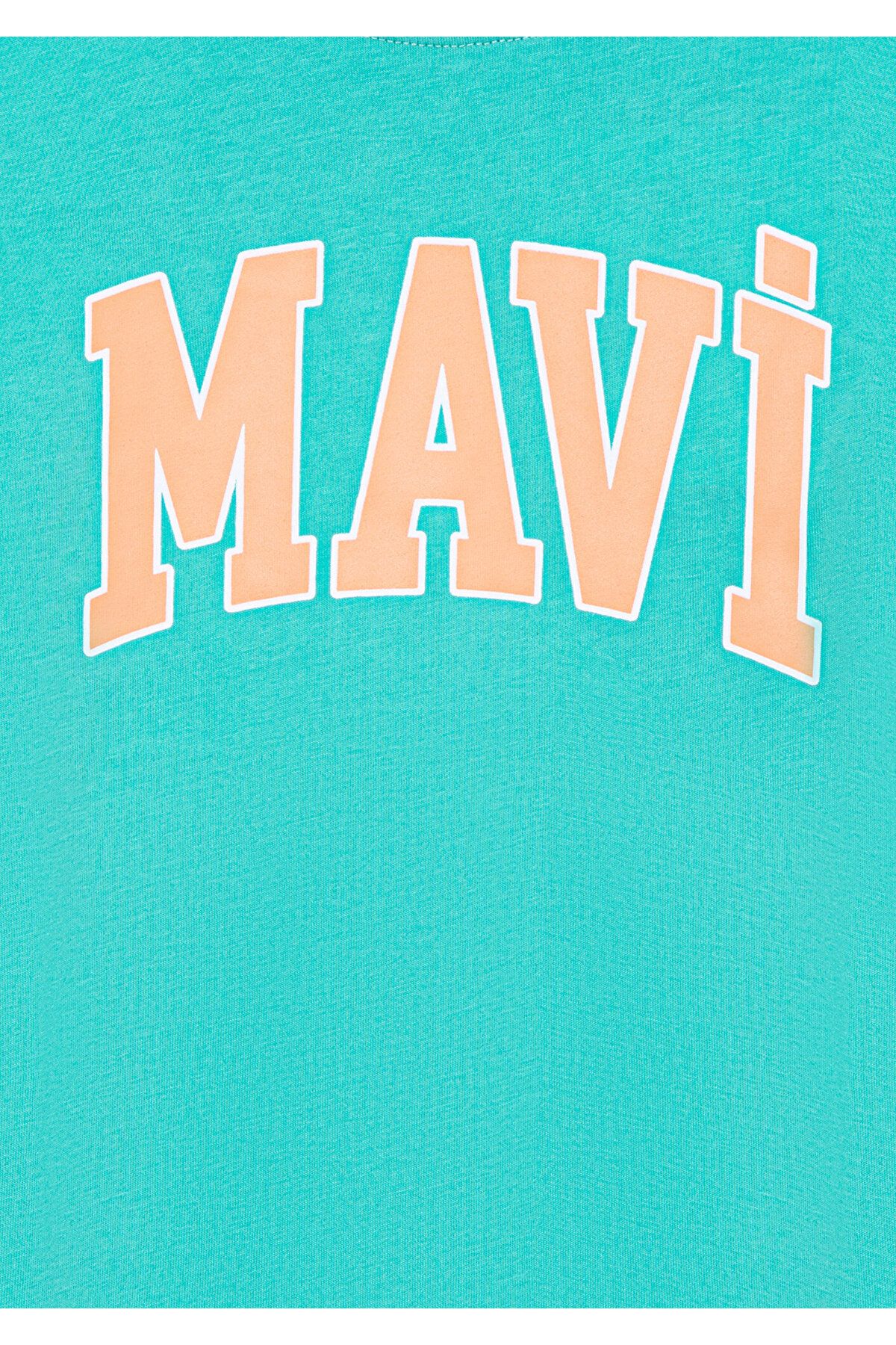 Mavi-Zelené tričko s potiskem loga Regular Fit / Regular Fit7610109-71724 4