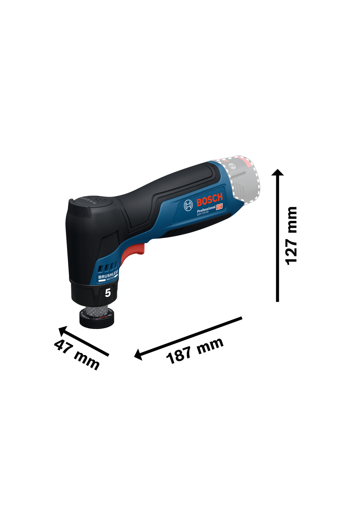 Bosch Eksantrik Zimpara Gex 12v-32 (Akü ve Şarj Cihazı Dahil