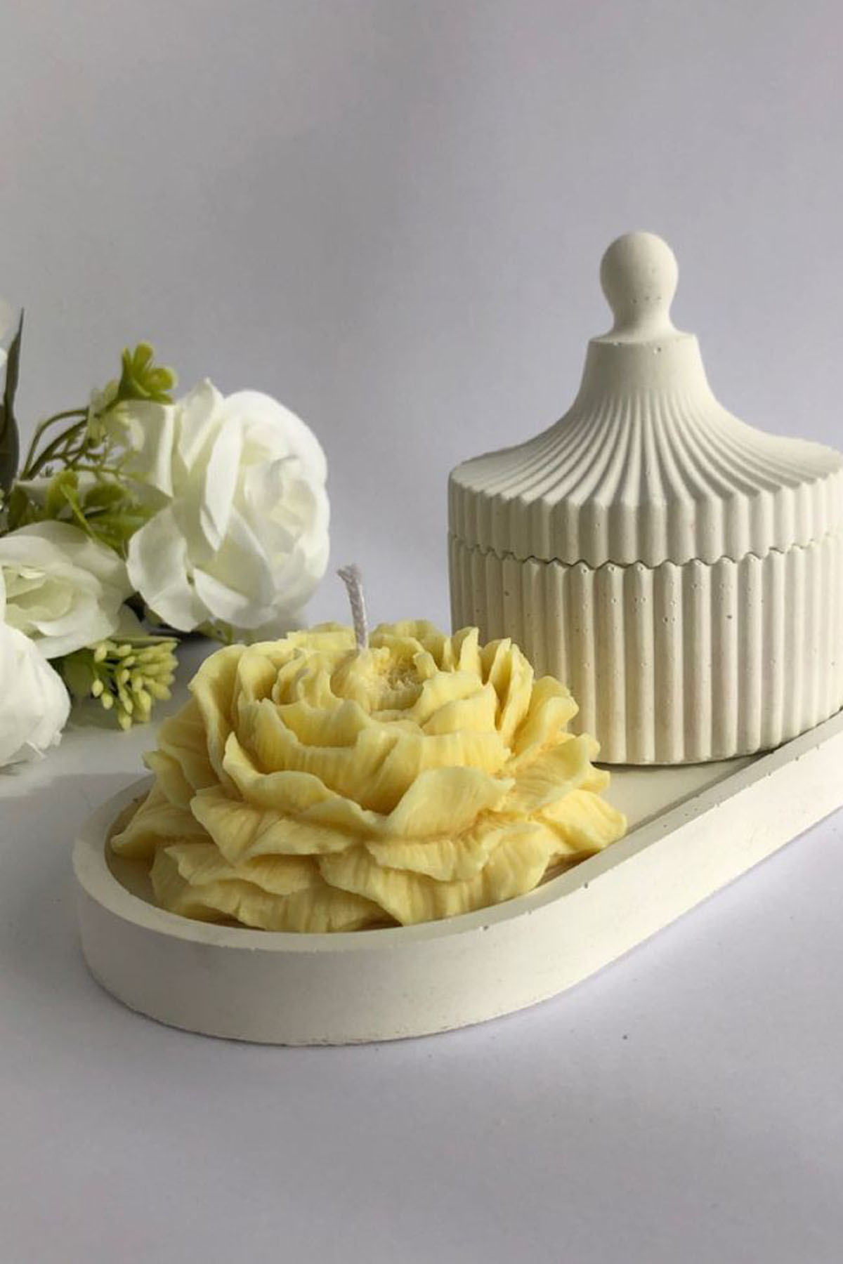 Bernami Peony Candle Decorative Candle Gift Candle ,organization, Promise, Engagement Candle 1 Piece