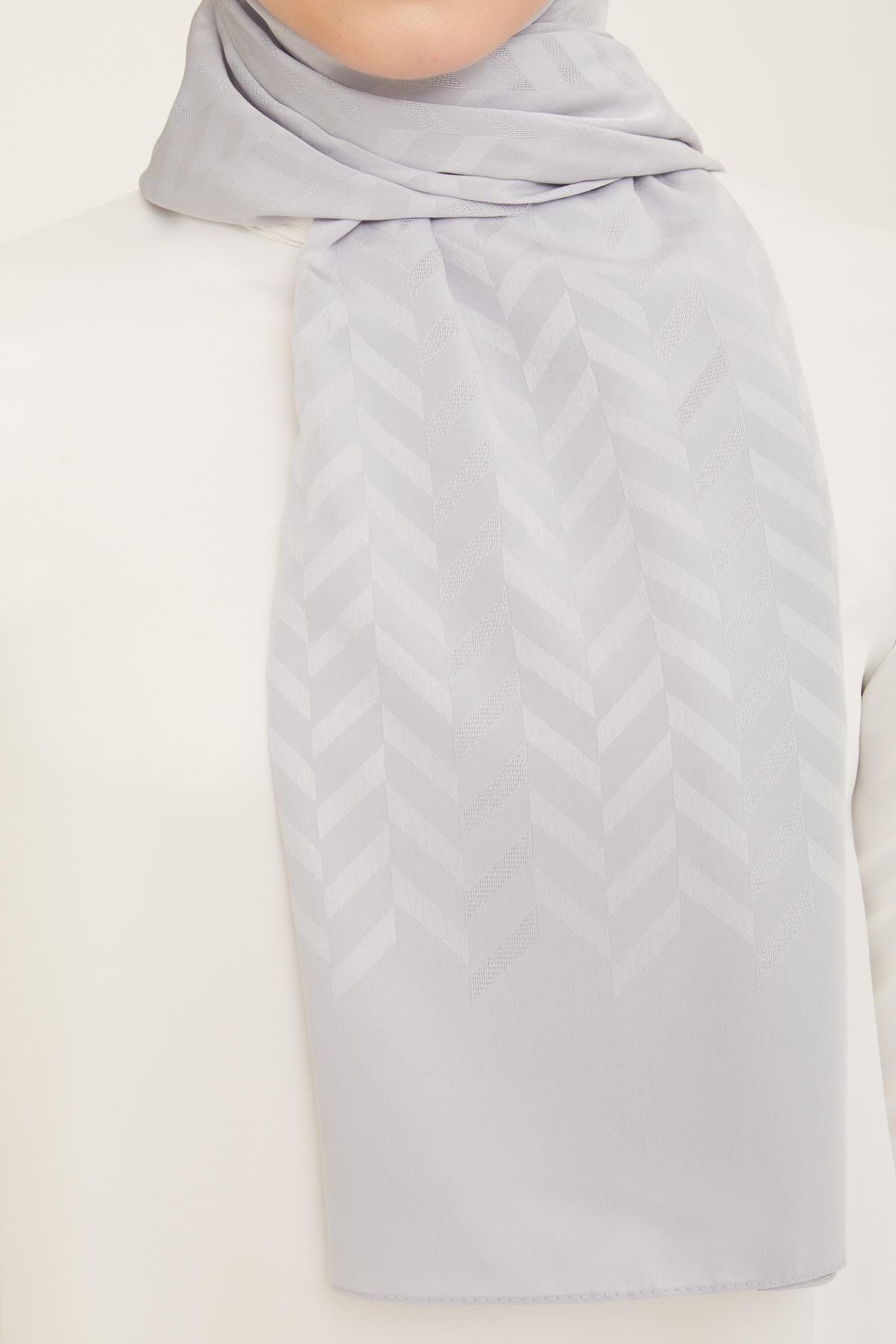 Armine-Trend J.Capri Silver Color Patterned Shawl 1-355 2