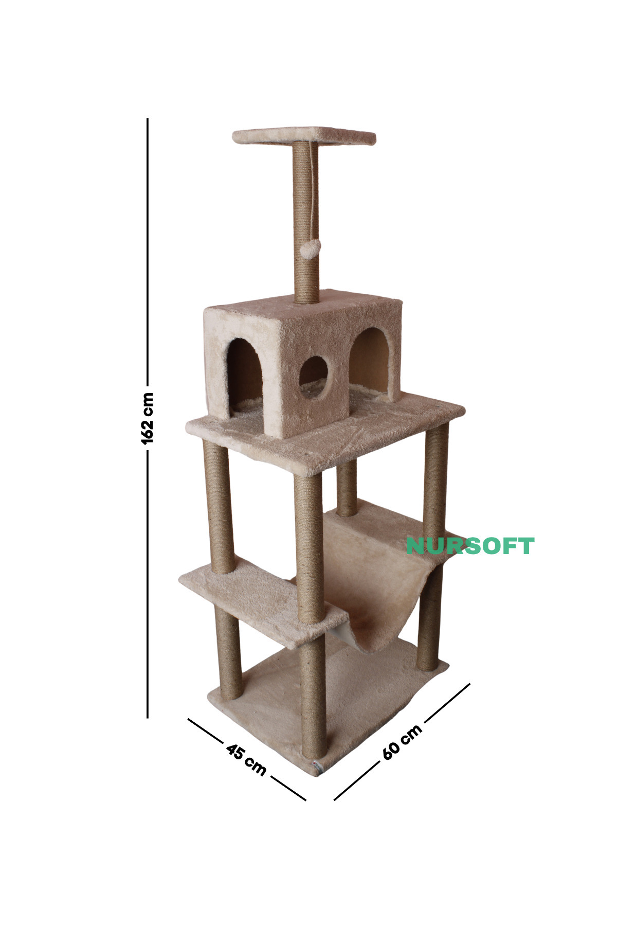 Nursoft-Zooplus Tower XXL Cat Scratching and Playing House Platform 7