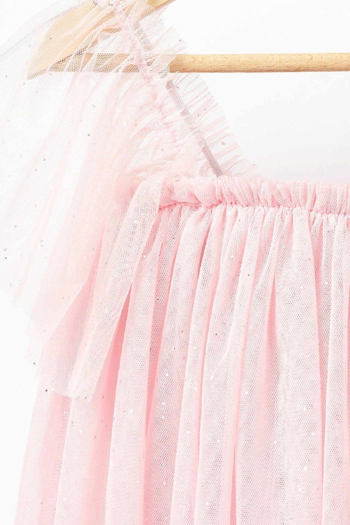 Banamio Sophia Kız Bebek Çocuk Astarlı Simli Tüllü Elbise fotoğrafı 4 (önizleme)