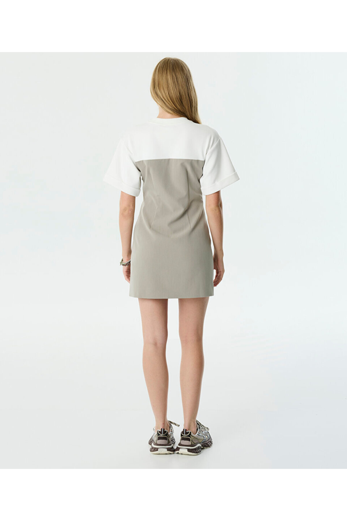 Twist  Çift Parça Görünüm Kemerli Gri Kadın Elbise Tw6250002110 - Görsel 9