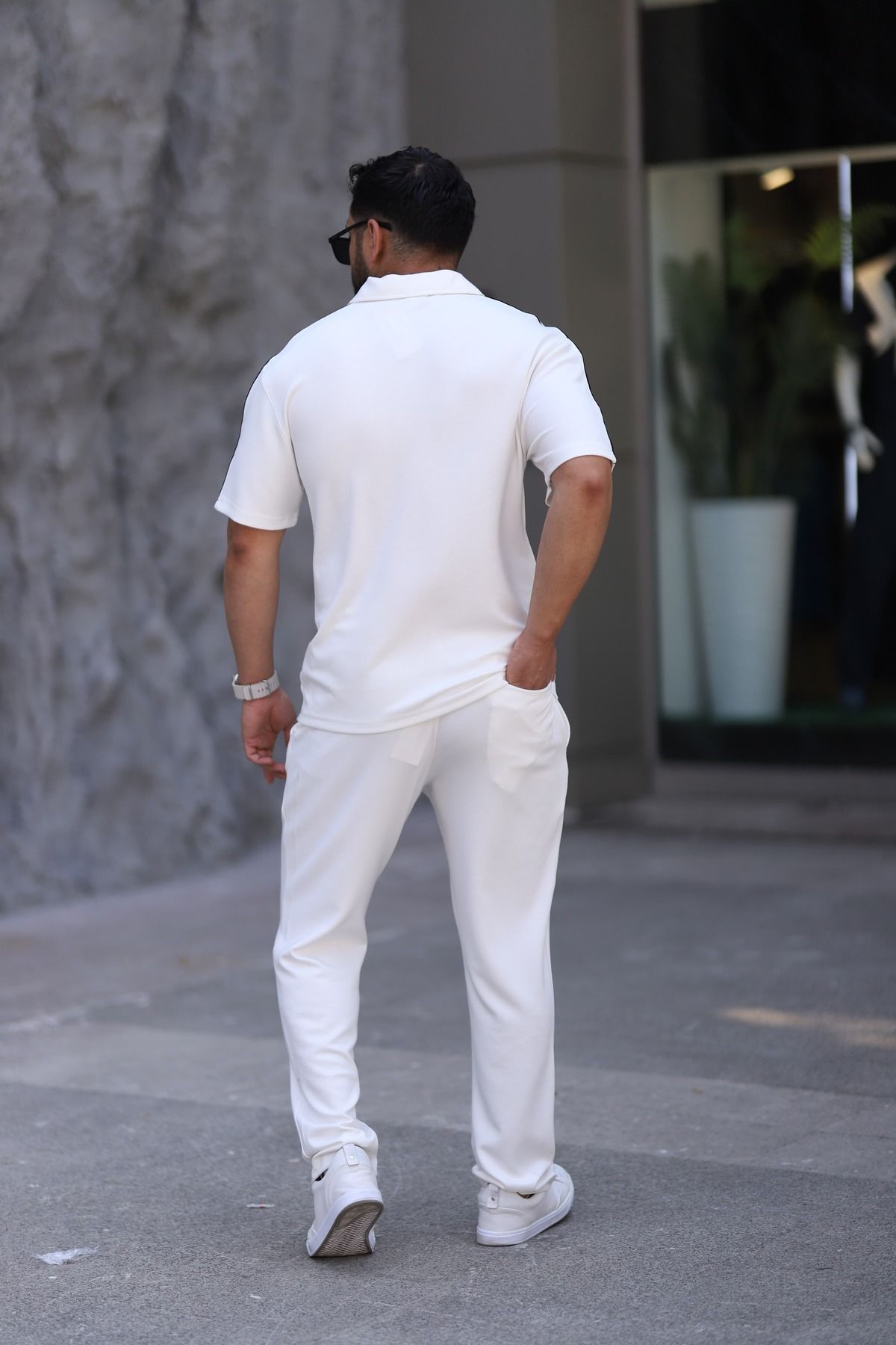 cto your style-Men's Polo Neck T-Shirt Comfortable Tooling Zipper Detailed Bottom Top Suit 4
