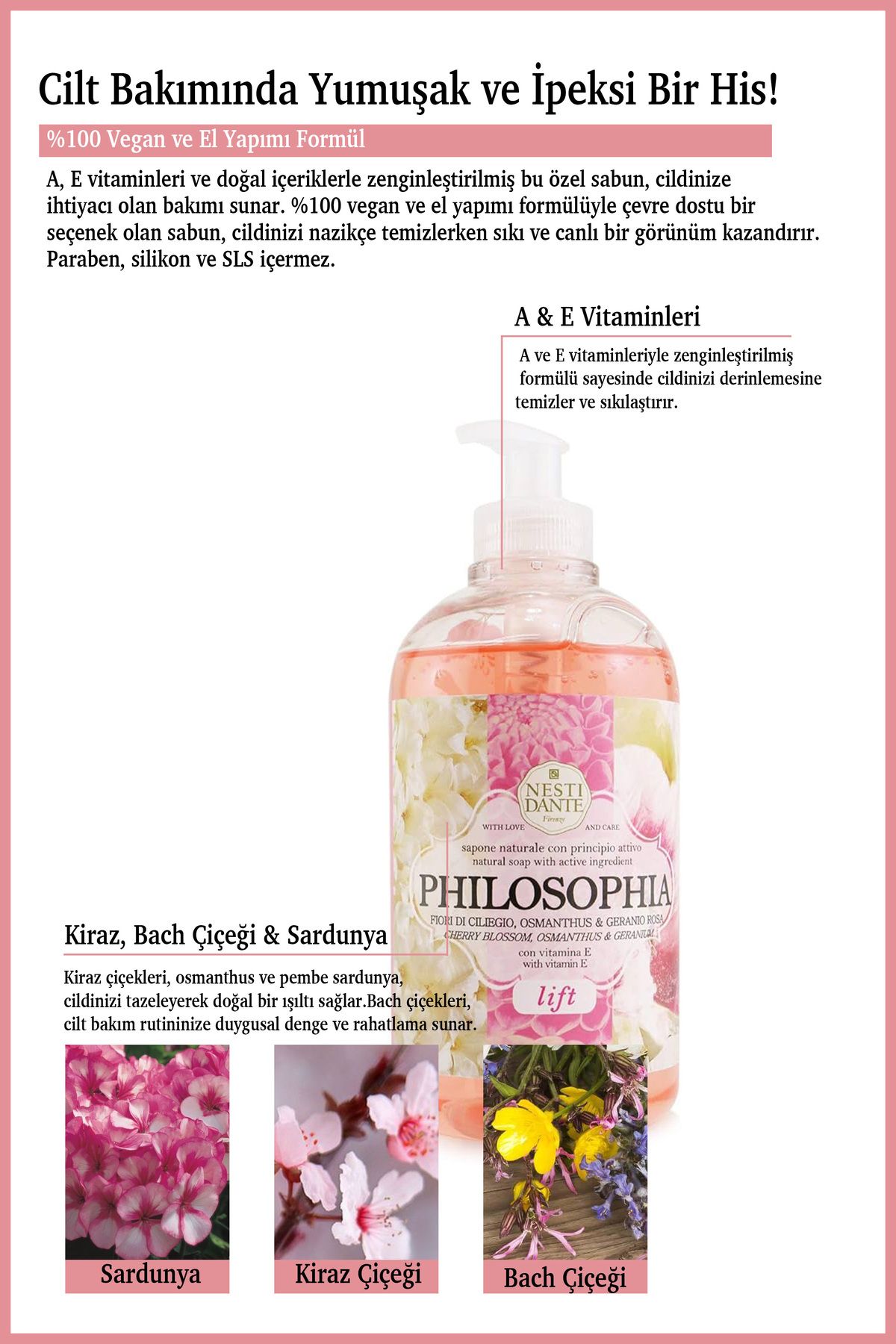 Nesti Dante-Philosophia Lift Liquid Soap 500ml |   Antiaging |   Vitamin A-E 3