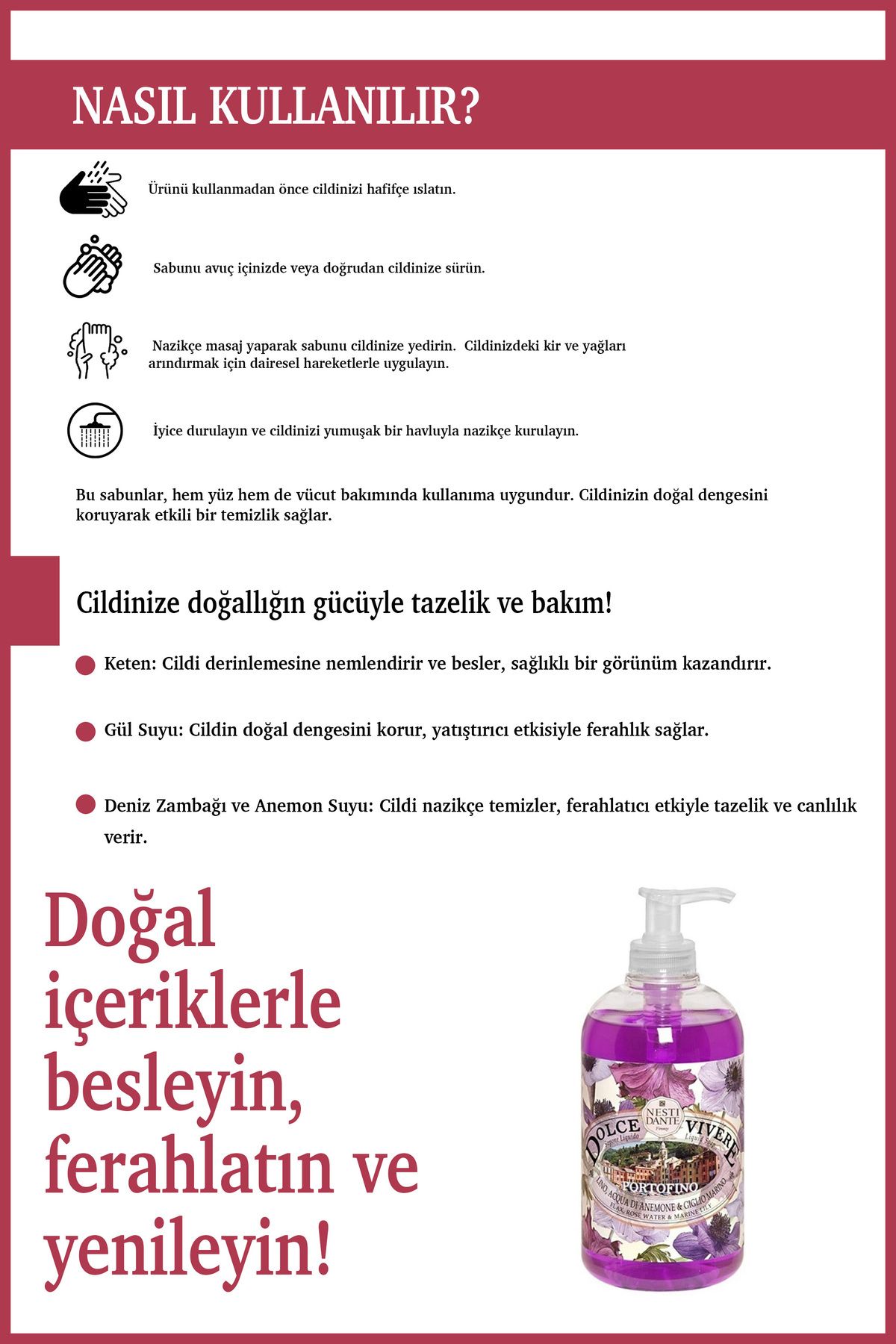 Nesti Dante-Dolce Vivere Portofino Liquid Soap 500ml |   Firming and Moisturizing |   Lily and Rose Water Extract 4