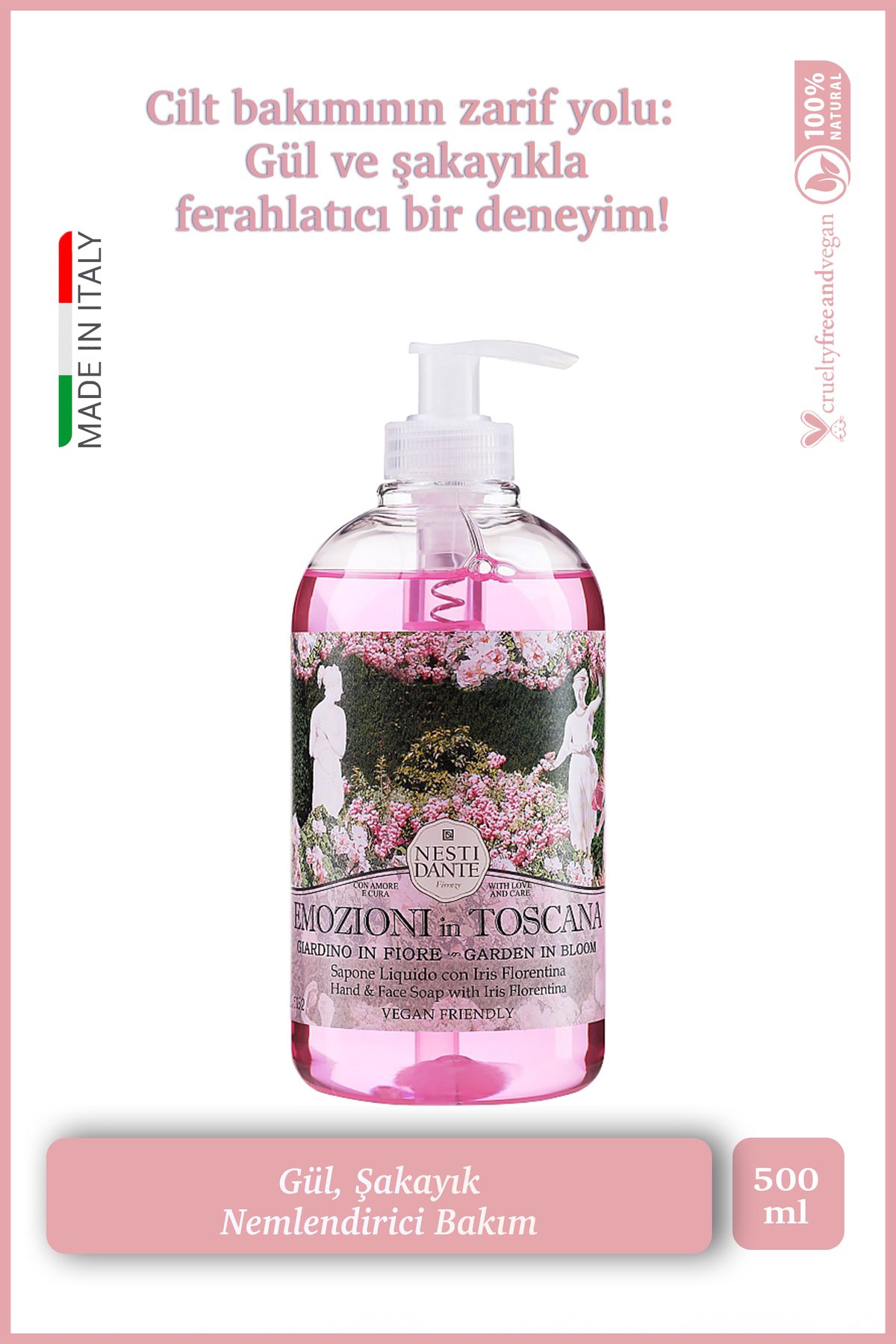 Nesti Dante-Emozioni in Toscana Garden in Bloom Liquid Soap 500ml |   Moisturizer |   Rose, Peony 1