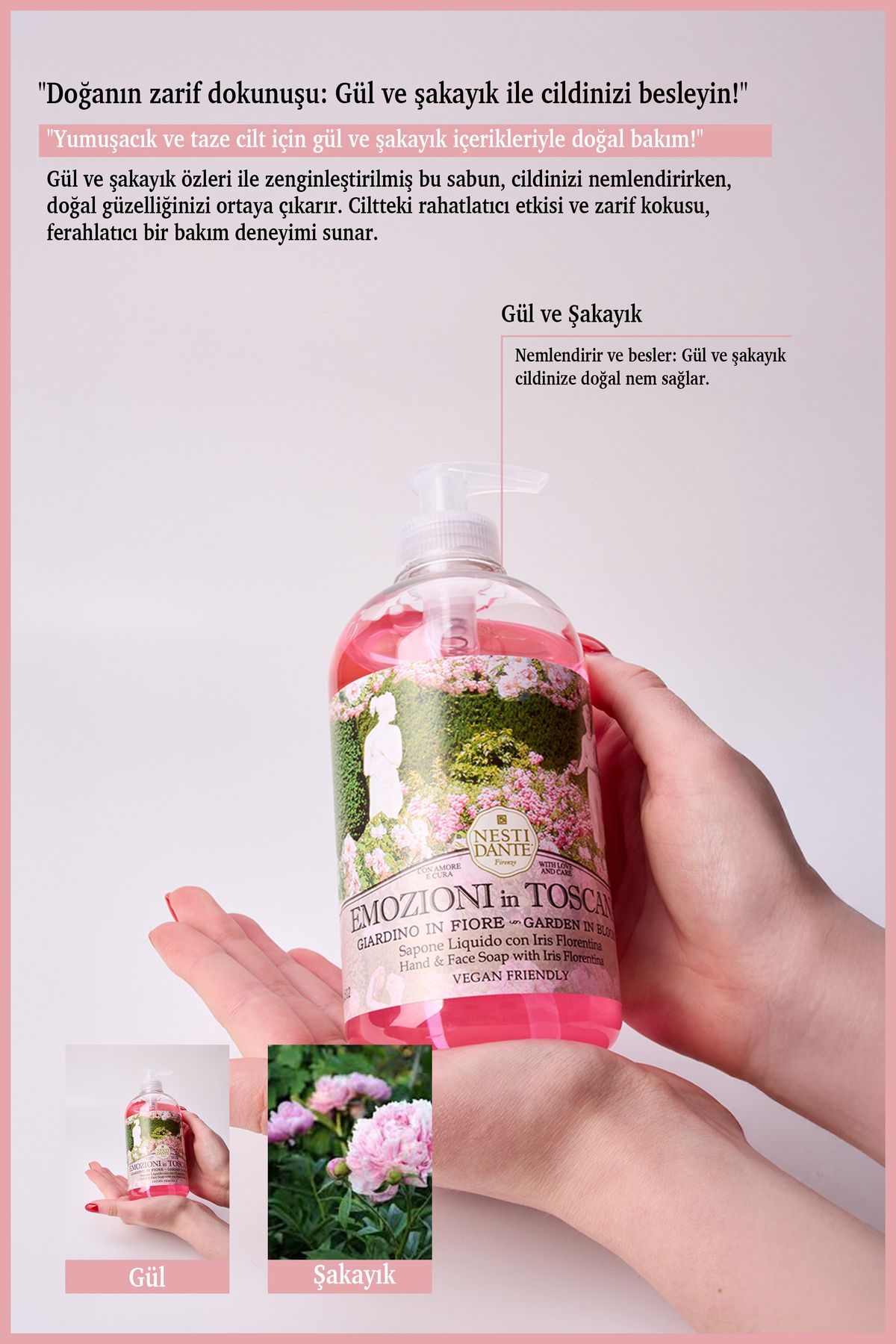 Nesti Dante-Emozioni in Toscana Garden in Bloom Liquid Soap 500ml |   Moisturizer |   Rose, Peony 3