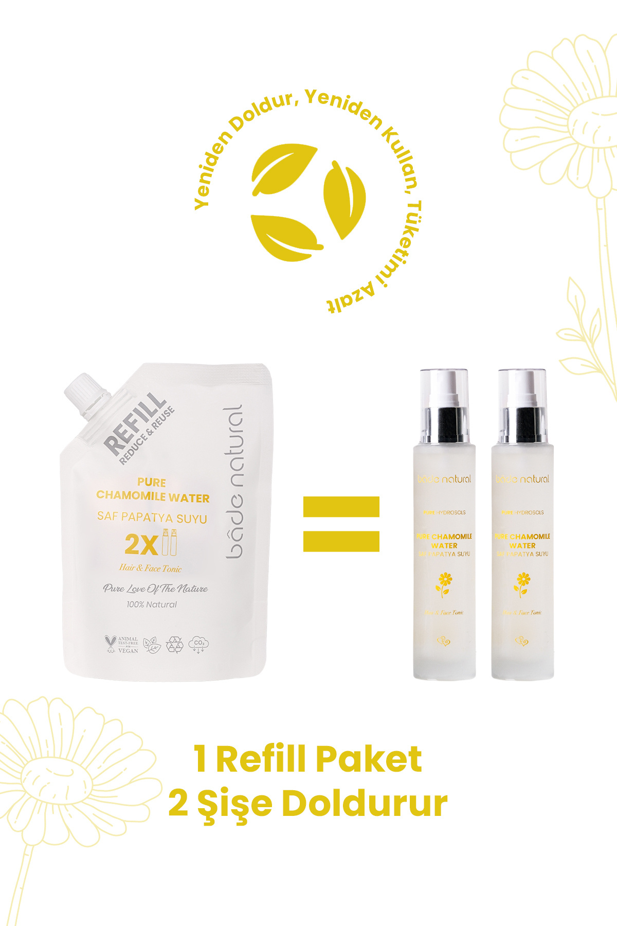 Papatya Suyu Saç Toniği %100 Doğal Refill Paket 200 ml — BN.0387 — تصویر 4 از 7