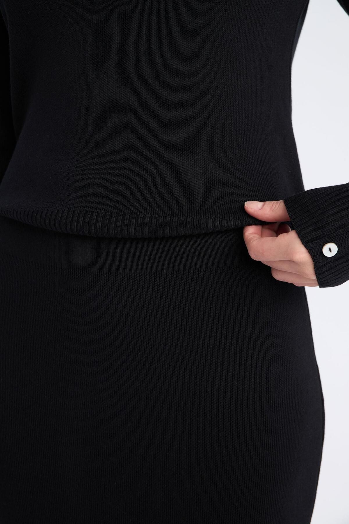 DeFacto-E5361Ax Model Basic Plain Midi Pencil Skirt 8