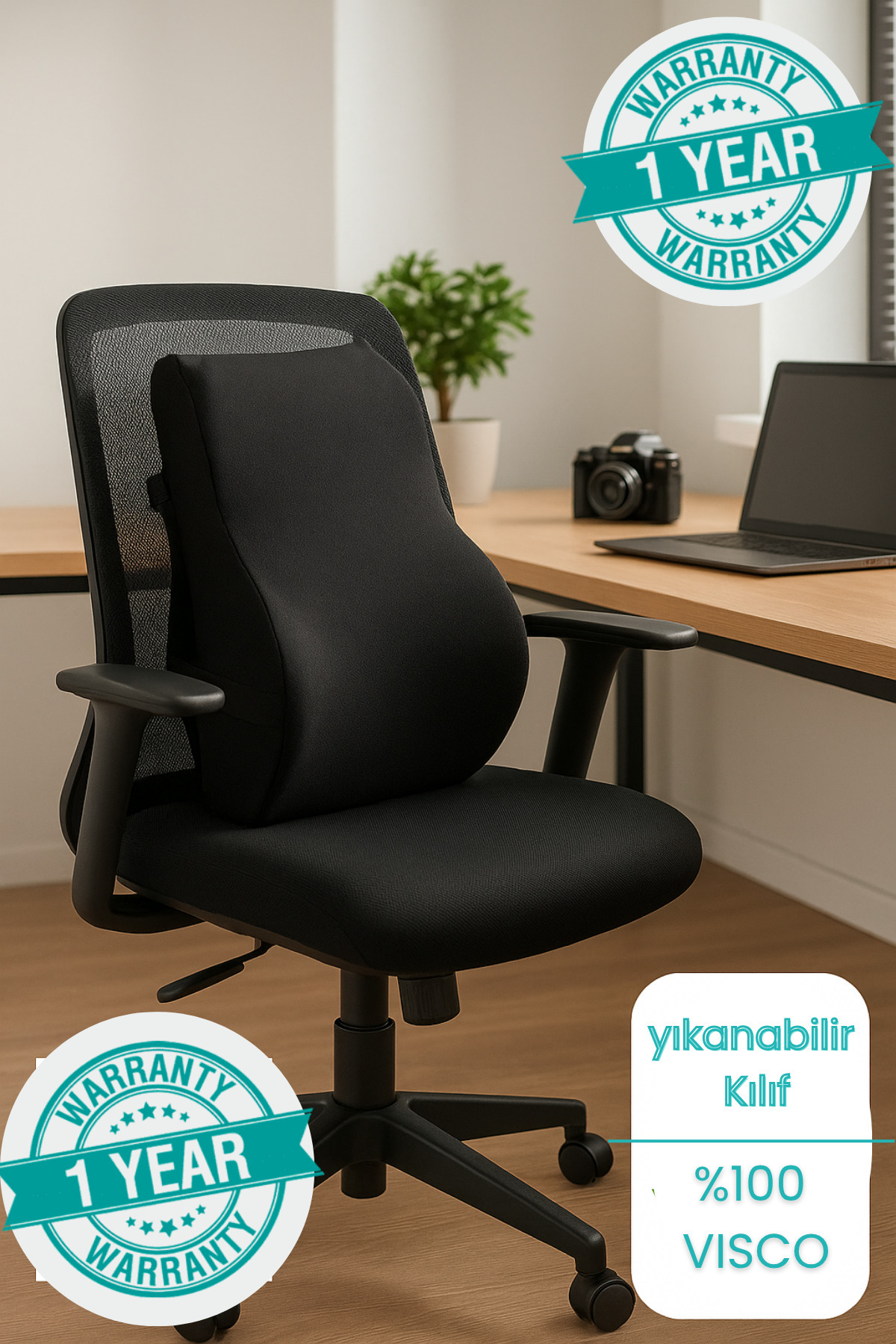 Viscomina Visco Bel Yastığı Sırt Minderi Ortopedik Bel Minderi %100 Visco Destek Minder