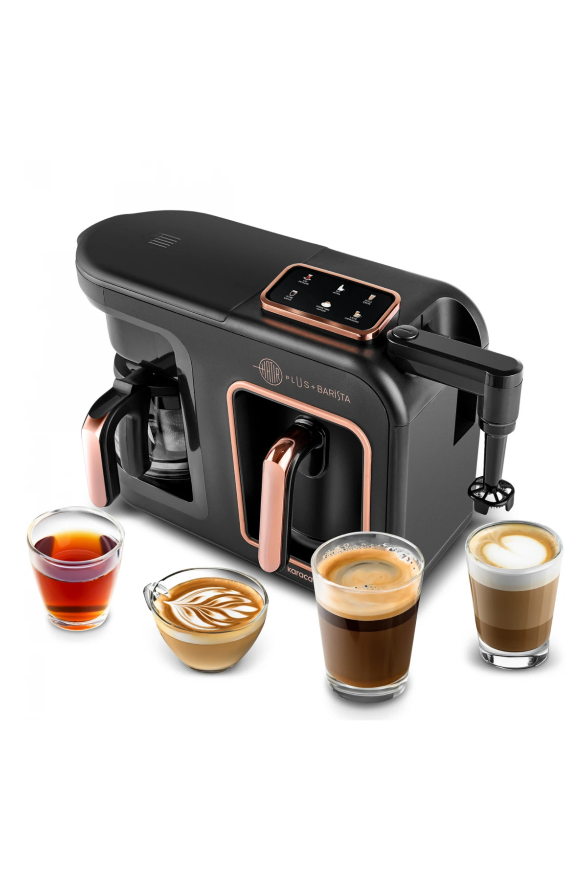 Karaca-Hatır Hüps Duet Türkische Kaffeemaschine, Silber 1400W Kaffeevollautomat-Kaffeemaschine 1
