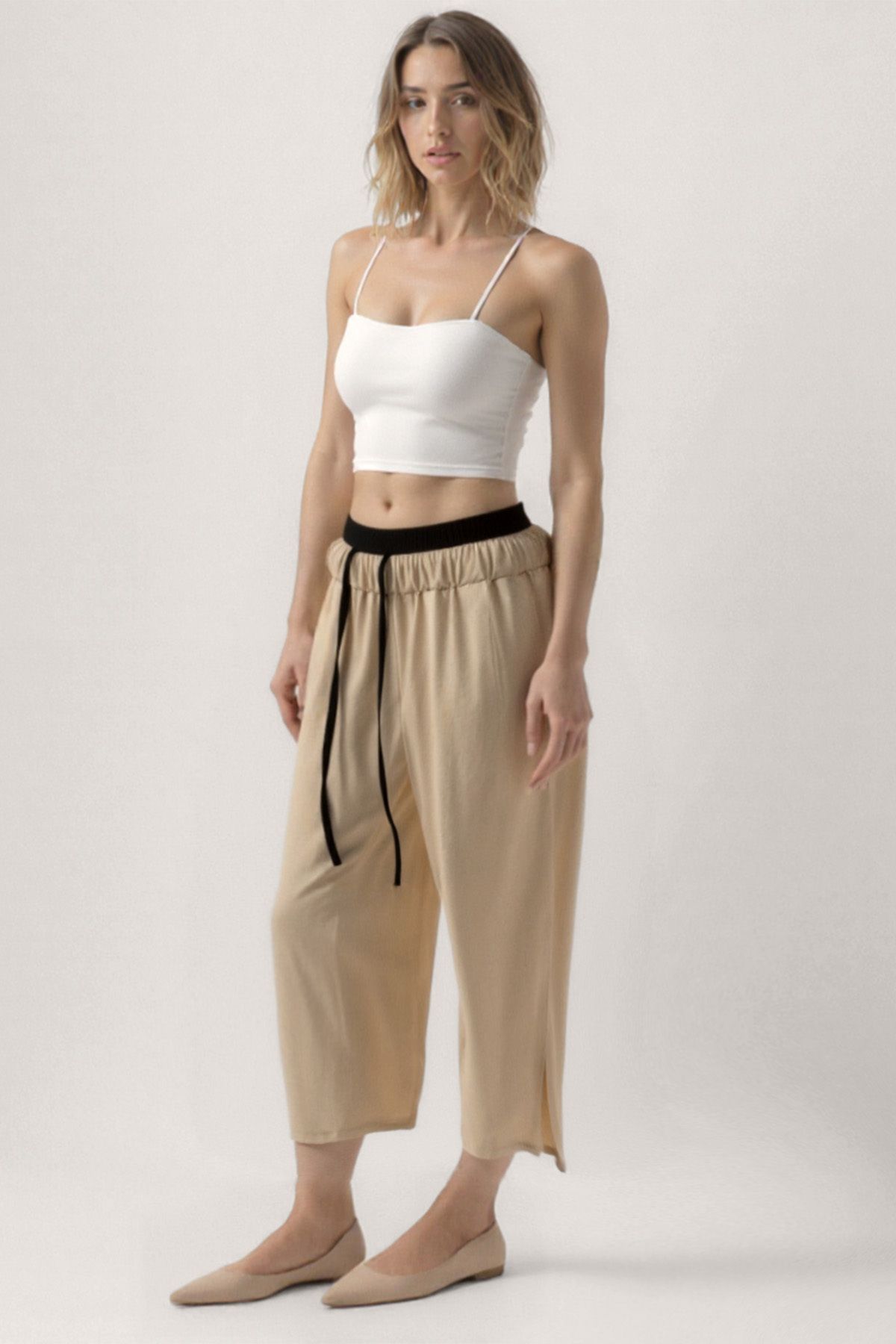 Vitrin-Waist Part Double Color Trousers 3