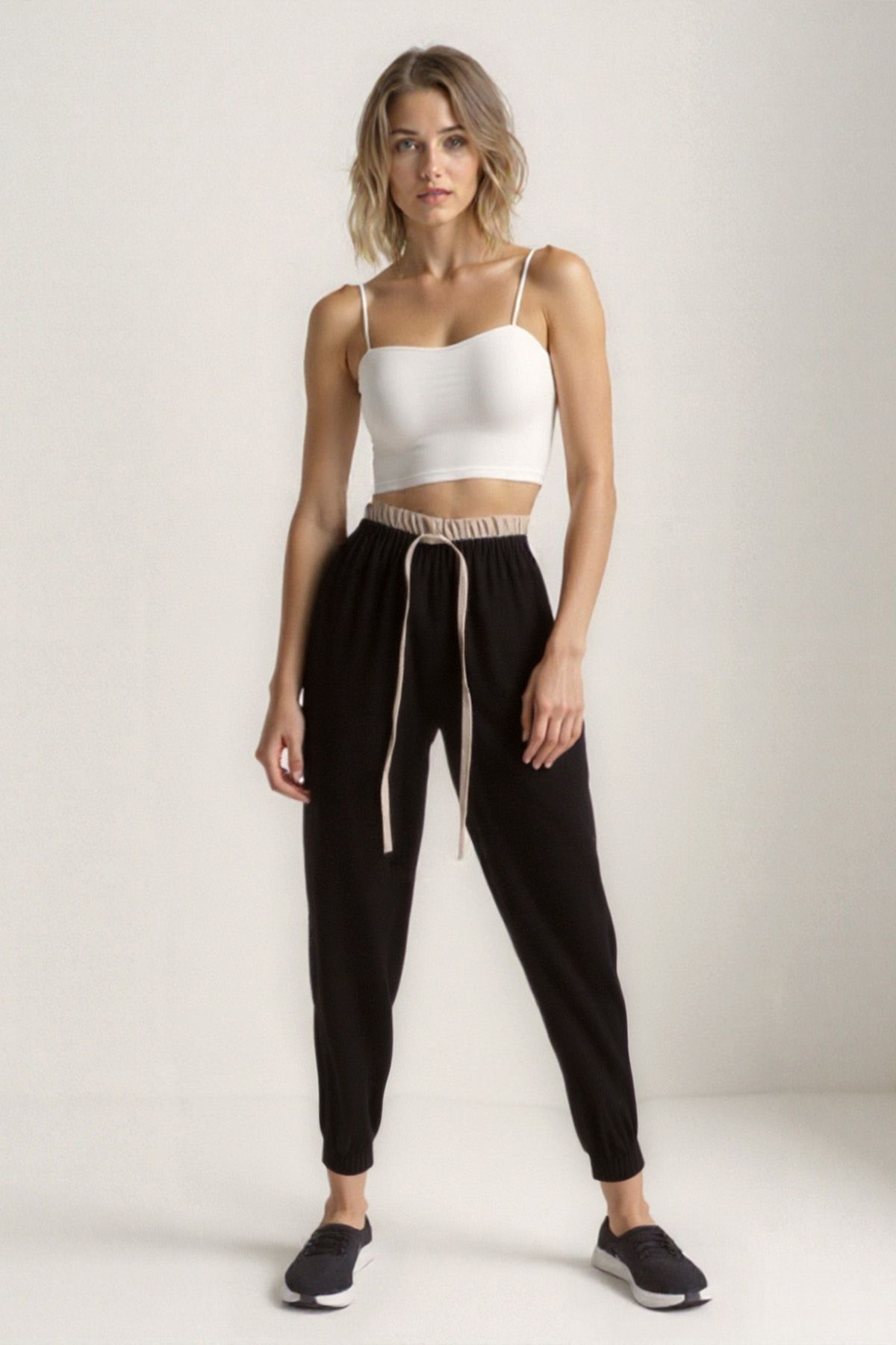 Vitrin-Waist Part Double Color Trousers 1