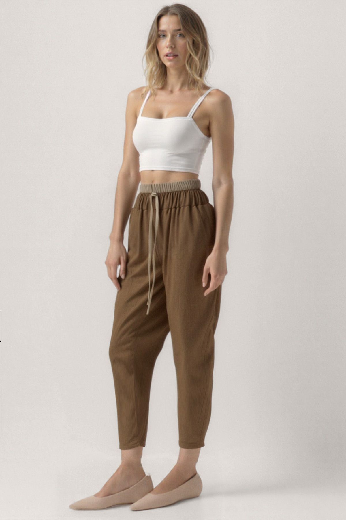 Vitrin-Waist Part Double Color Trousers 4