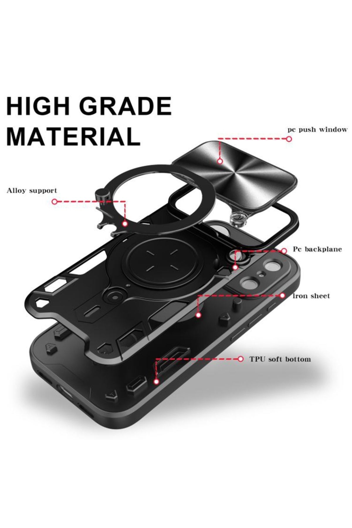 SKYDDAR INNOVATION-Husă pentru iPhone 17 Pro, CamGuard Pro, inel magnetic, protecție cameră, set autocolante, albastră 2