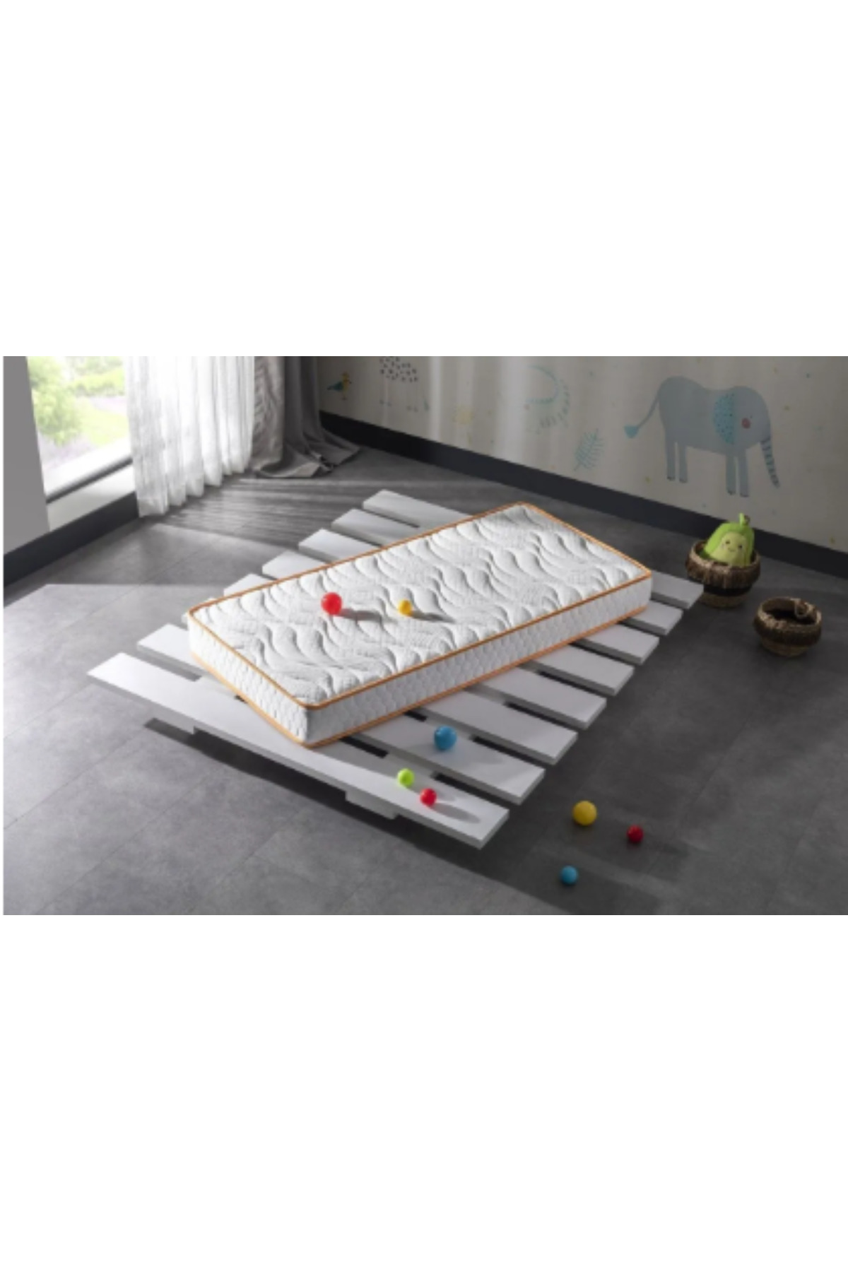 bedpark Beyaz Pamuklu Antibakteriyel Sünger Bebek Yatağı Bed 19