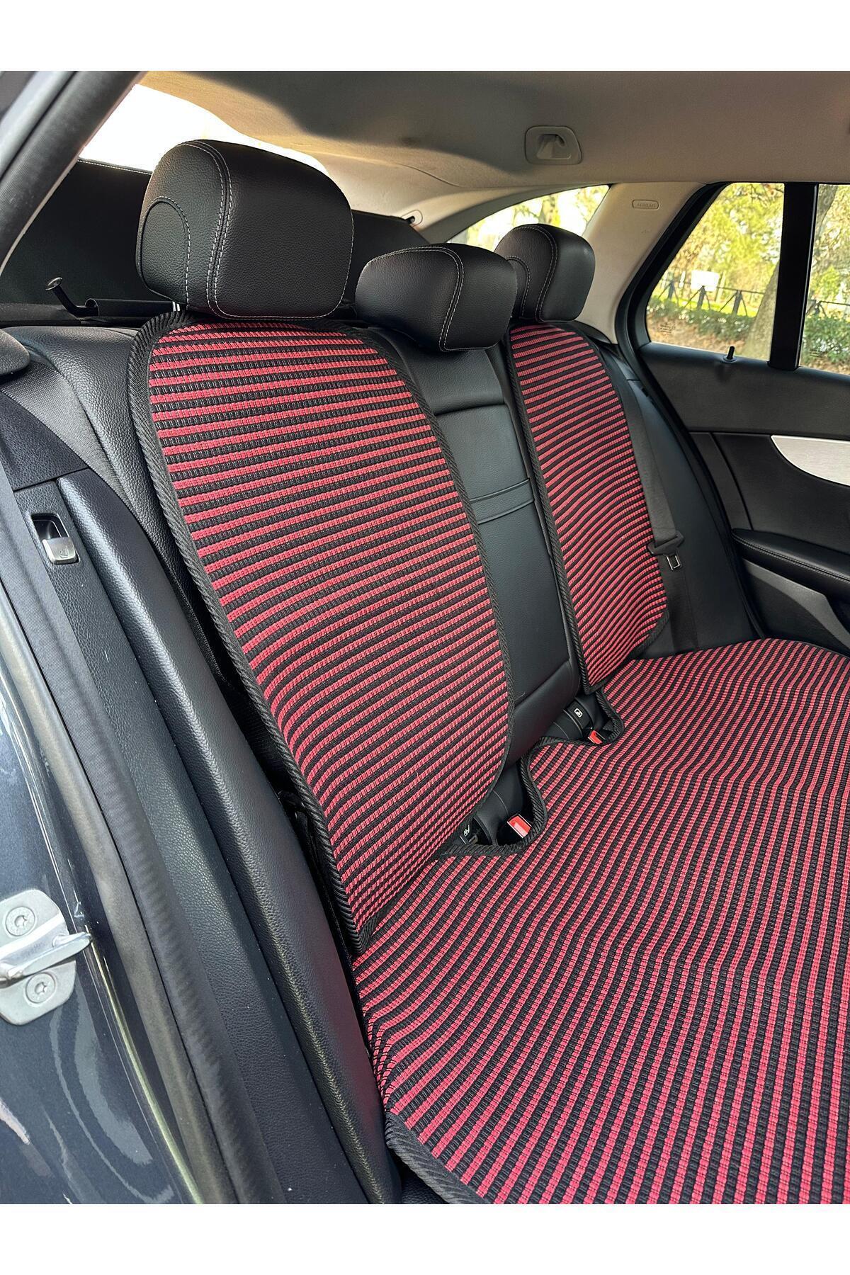 TREND Meka Part Oto Koltuk Koruyucu Kılıf 5 Parça Universal Kırmızı Siyah 2+3 %100 Pamuk fotoğrafı 4 (önizleme)