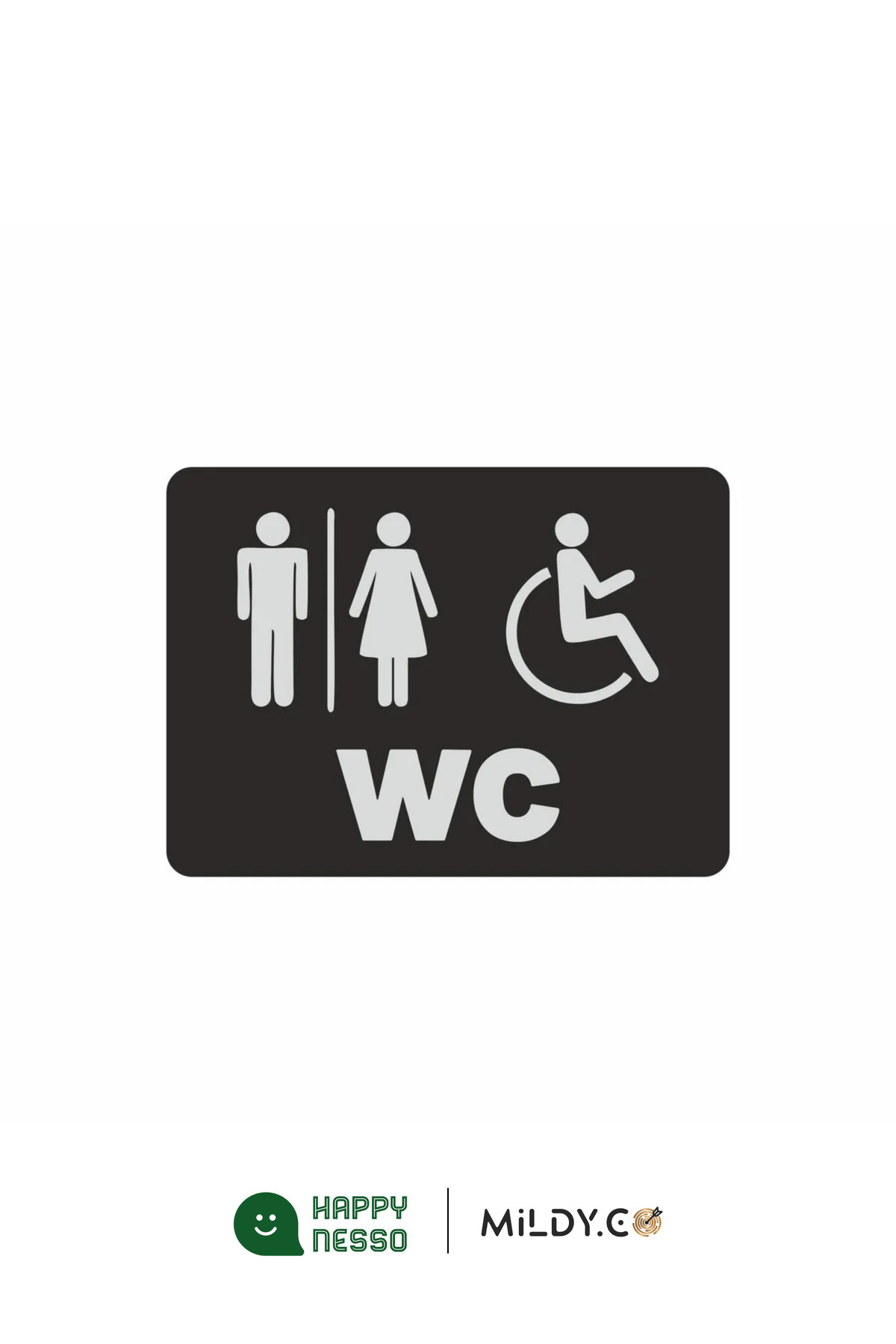 Happynesso-Men & Women & Disabled Wc Sign from Wc Direction Series 22 cm X 16 cm 3