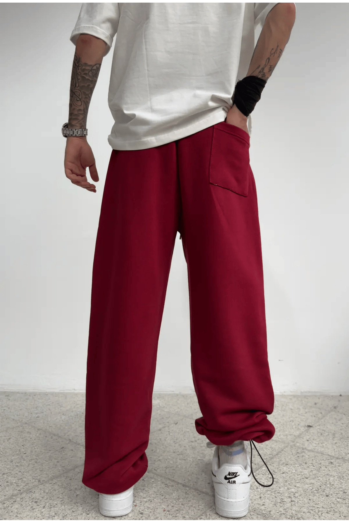 zaee  Nakışlı Yazlık Kumaş Ayarlanabilir Paça Baggy Premium Eşofman Altı - Görsel 7