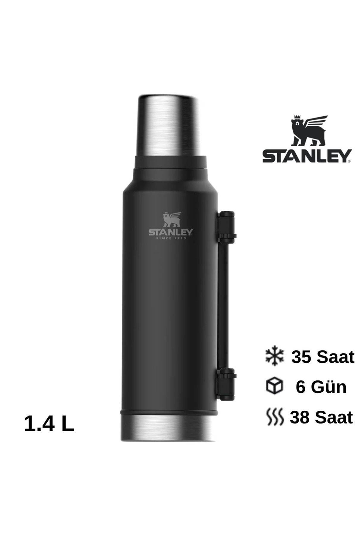 Legendary Classic Thermos 1,4L Matte Black Flask BLACK