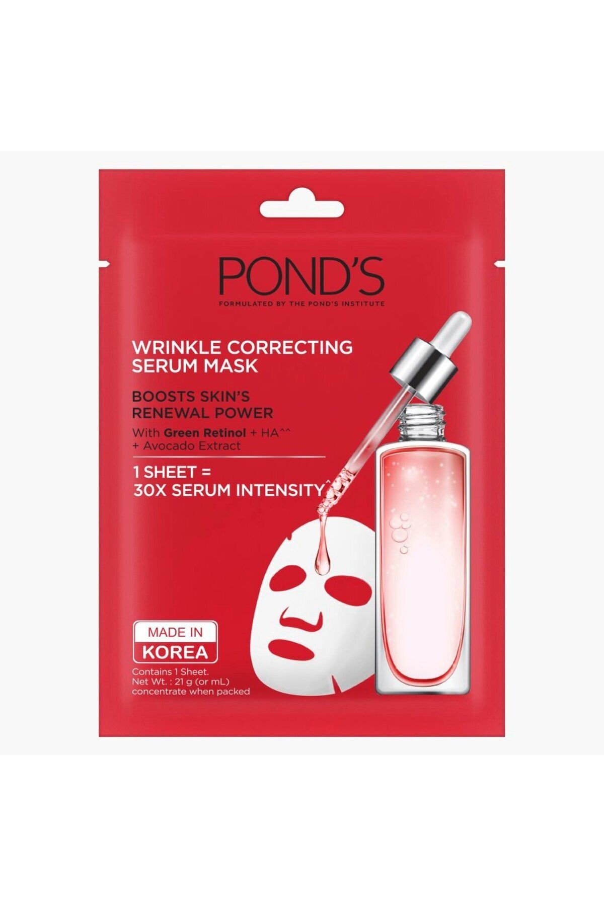 Ponds-Pond’s Wrinkle Correct Face Serum Mask 21ml – Anti-aging Sheet Mask With Retinol-c 7