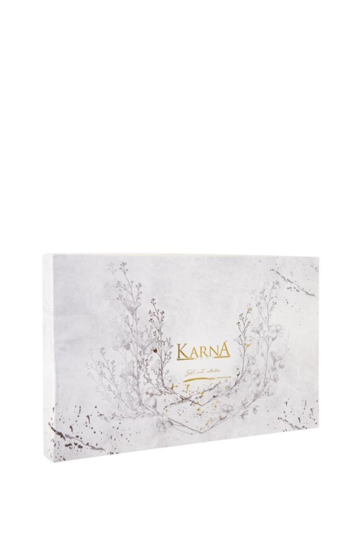 Karna Home-Jacquard Panel Patterned Floven Bedspread 3