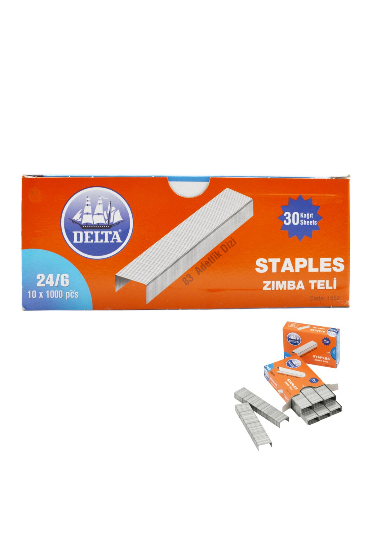 Delta-24/6 Gray Staple Wire Gray 1000 Li 10 Box Code:1552 4