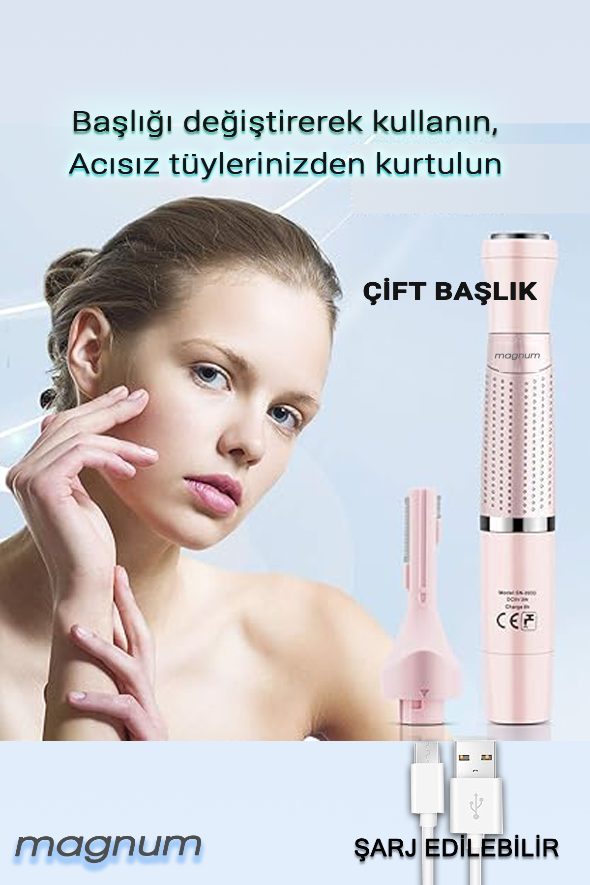 MAGNUM Yüz Tüy Alma Aleti Epilasyon Tıraş Makinesi, Kaş Düzeltme — MAG202