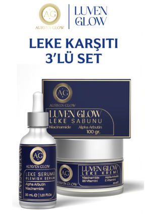 LUVEN GLOW 3'lü Leke Karşıtı Set - Leke Kremi, Leke Serumu, Leke Sabunu