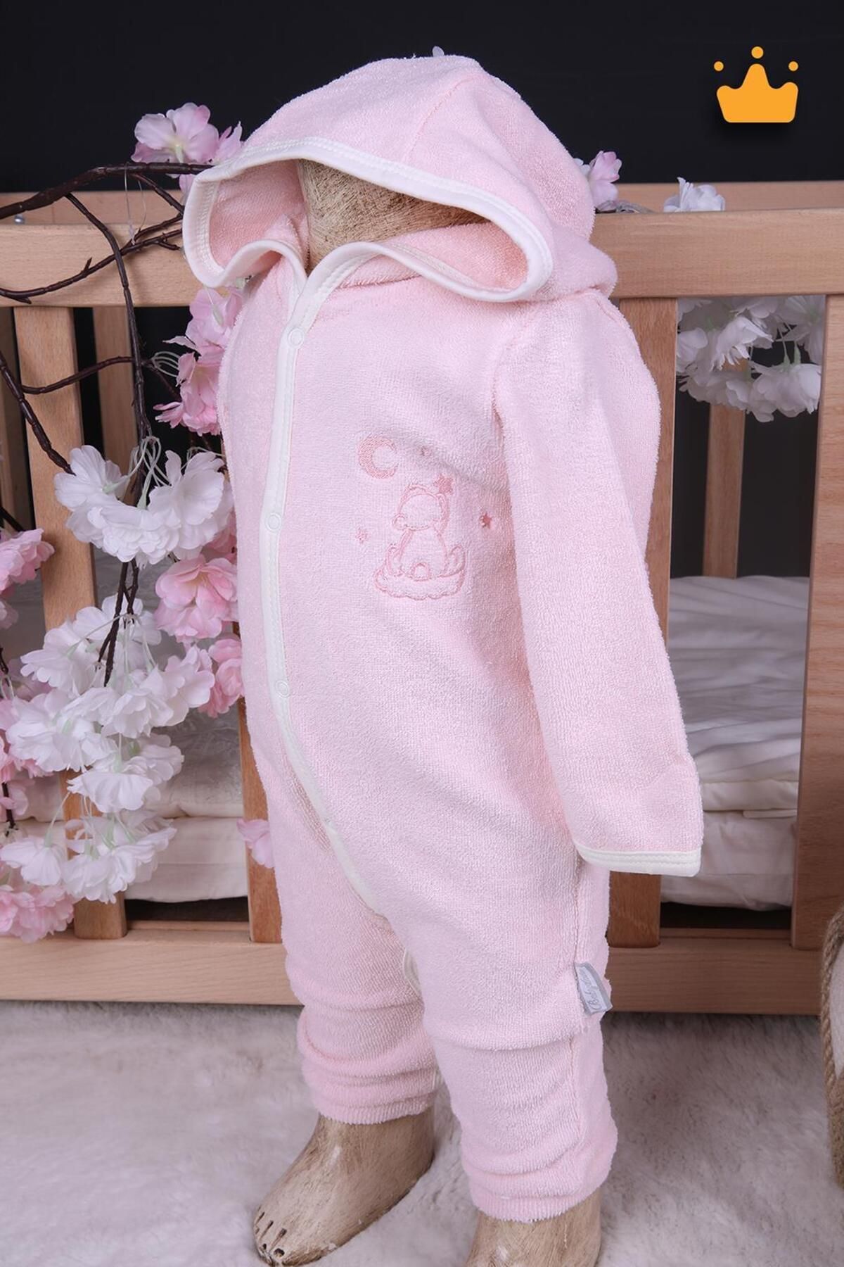 Babyhola %100 Pamuk Kız Erkek Bebek Pamuklu Bebek Bornozu Havlu Kumaş Tulum Ayıcık 13781 fotoğrafı 6 (önizleme)