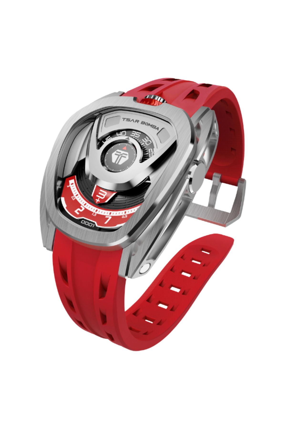 Tsar Bomba-Men's Automatic Red Dial Watch - TB8213A-04(1+2)SET 3
