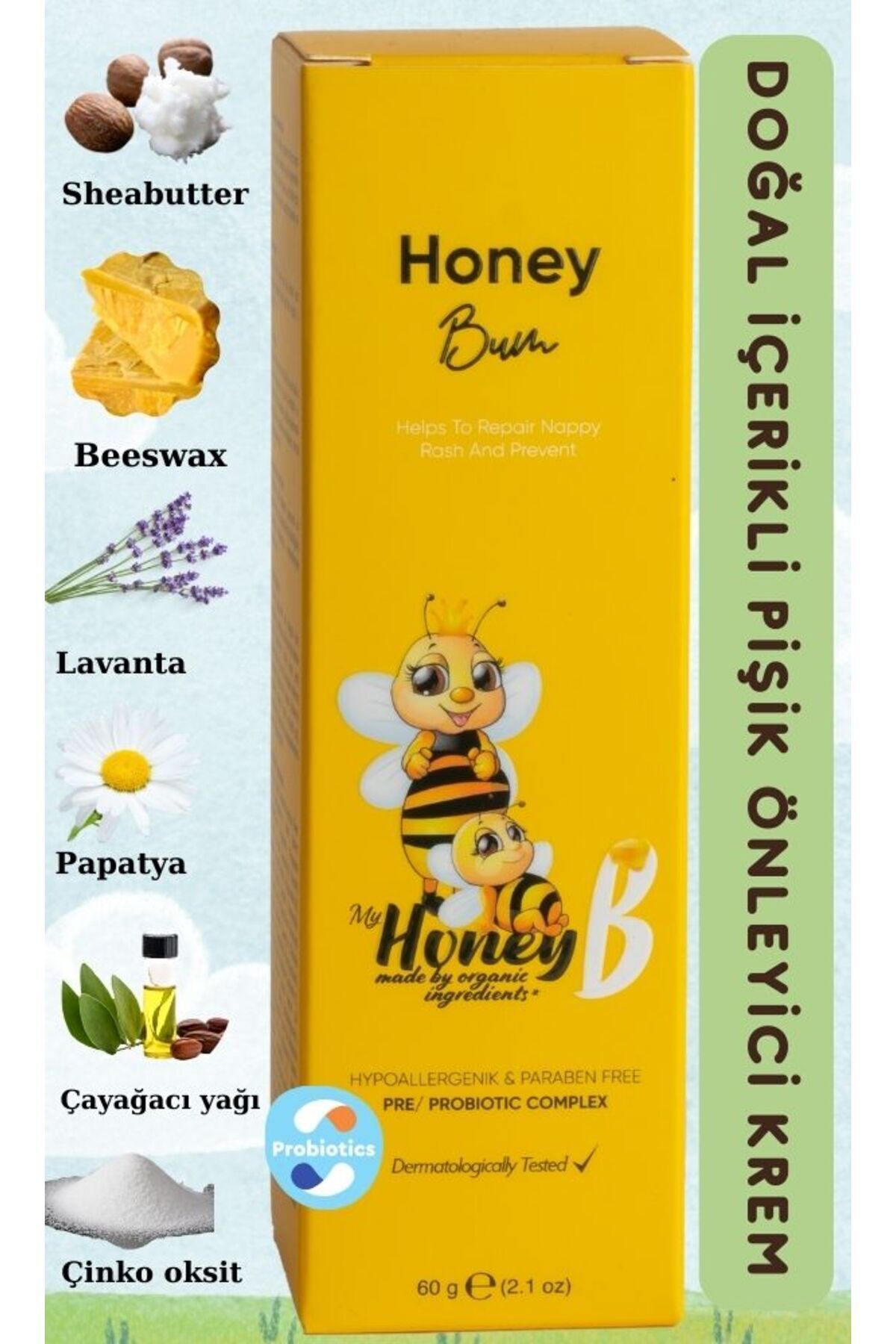 My Honey B Honey Bum Doğal Pişik Kremi 60 G fotoğrafı 2 (önizleme)