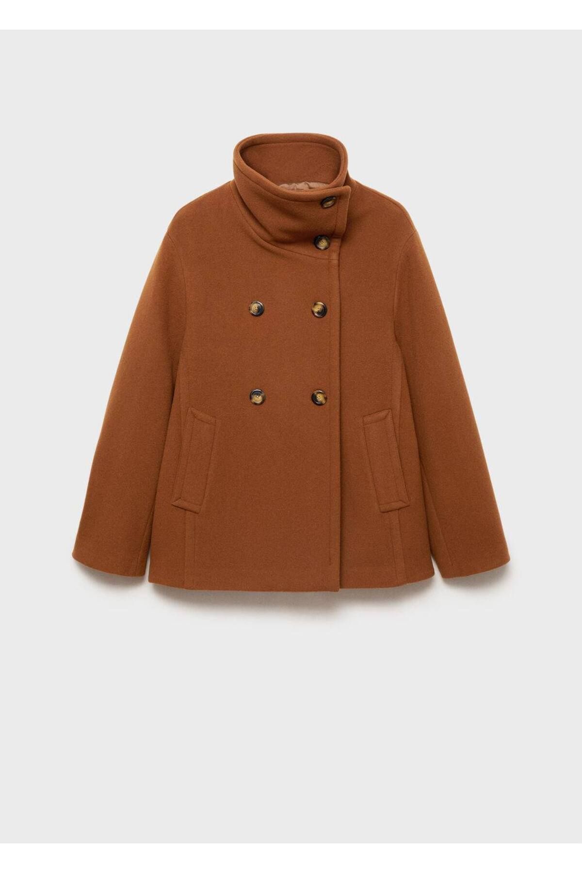 MANGO Woman-Double-breasted wool coat 3