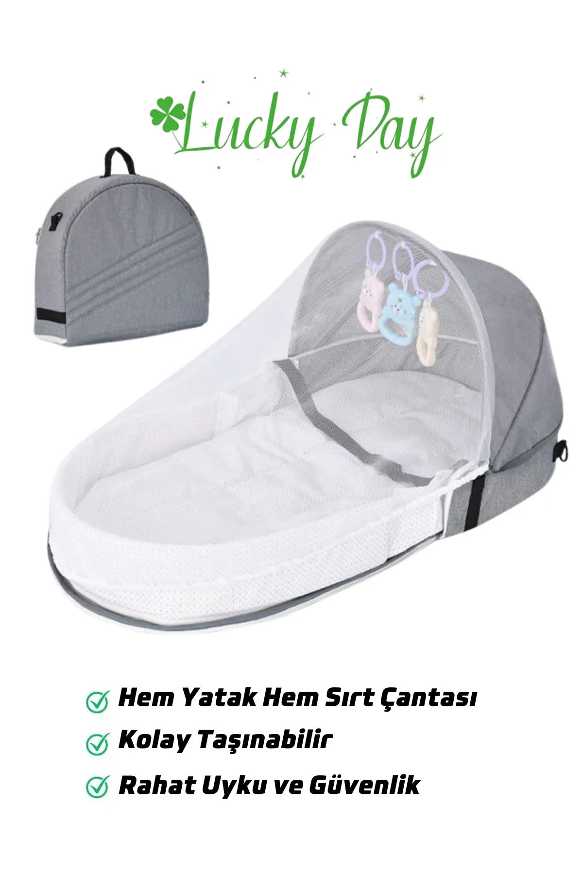 Lucky Day Katlanabilir Anne Yanı Yatağı Taşınabilir Anne Yanı Minderi Çok Fonksiyonlu 50x100cm fotoğrafı 6 (önizleme)