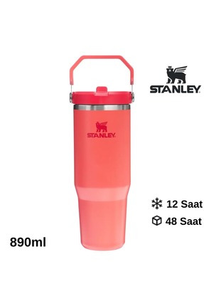 Stanley The IceFlow Flip Straw Pipetli Termos Bardak 0.89 LT Matara MERCAN