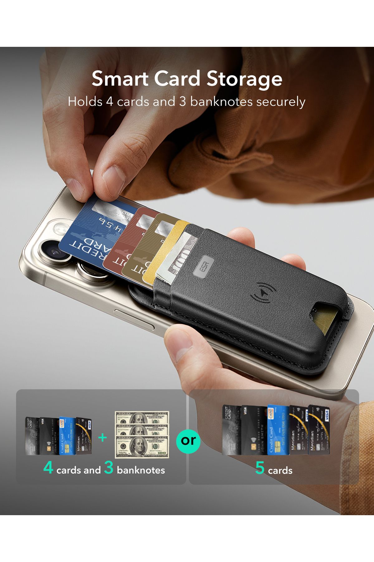 ESR-محفظة Classic Geo Magsafe Wallet Boost Find My المرخصة 3