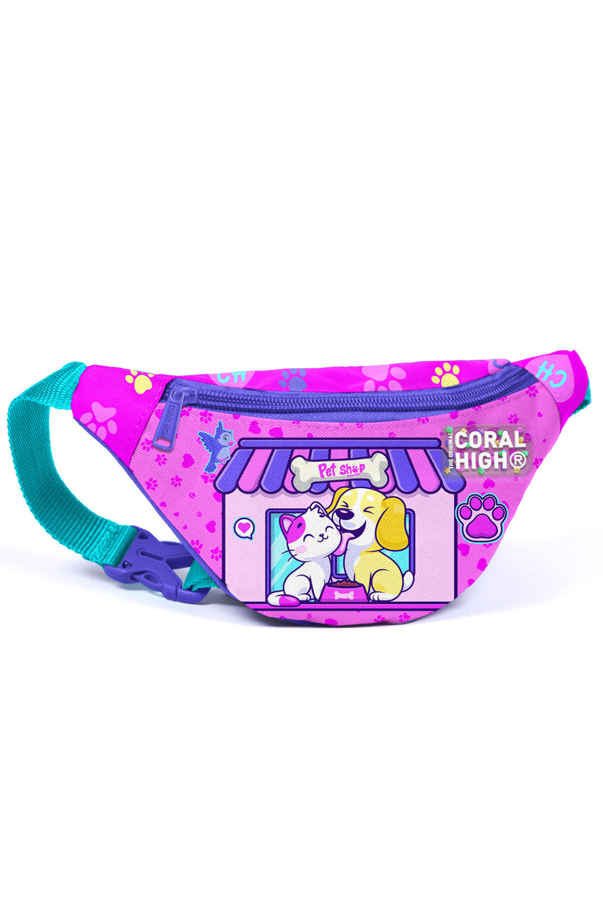 Coral High-11522 Model Kids Cat Dog Patterned Waist Bag 5