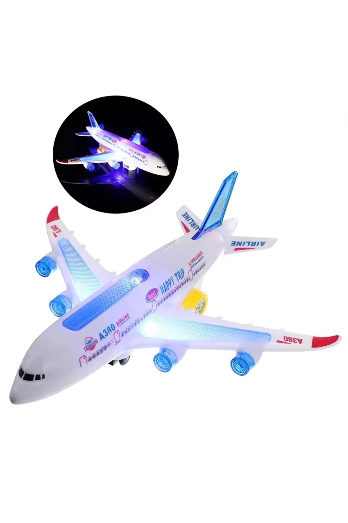 Brother Toys Pilli 3D Işıklı Sesli Müzikli Büyük Boy Yerde Gezen Oyuncak Uçak 30 Cm. fotoğrafı 2 (önizleme)
