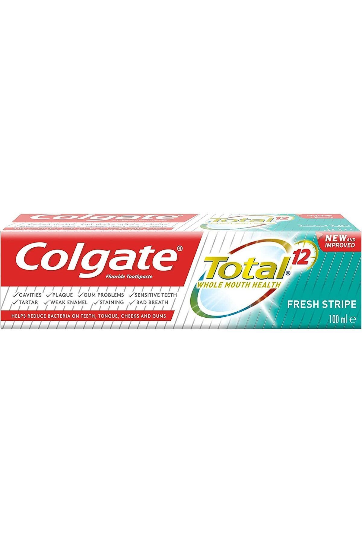 Colgate-T.p 100 ml Total Fresh Stripe Grean (6783 كولجيت معجون اسنان توتال انتعاش متطور اخضر 100مل 5